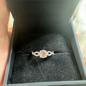 Elegant Rose Gold and Moissanite Diamond Ring